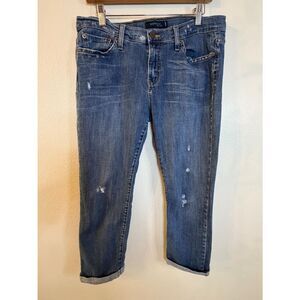 Levi’s 513 Boyfriend Cropped Jeans Medium Wash Distressed Size 9 Medium